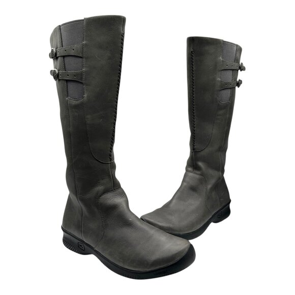 Keen Bern Baby Olive Green Tall Leather Outdoor Hiking Moto Riding Boots (11) - Picture 16 of 16